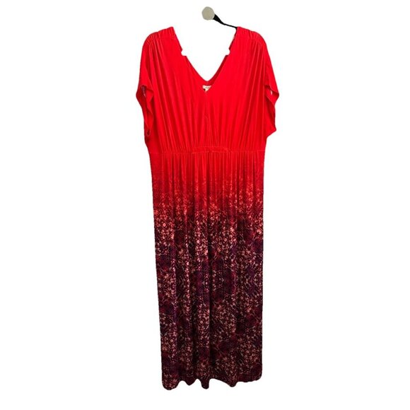 SOMA Grecian-Inspired Maxi Dress Tango Ombre Poppy in Women’s XXL - Picture 2 of 15